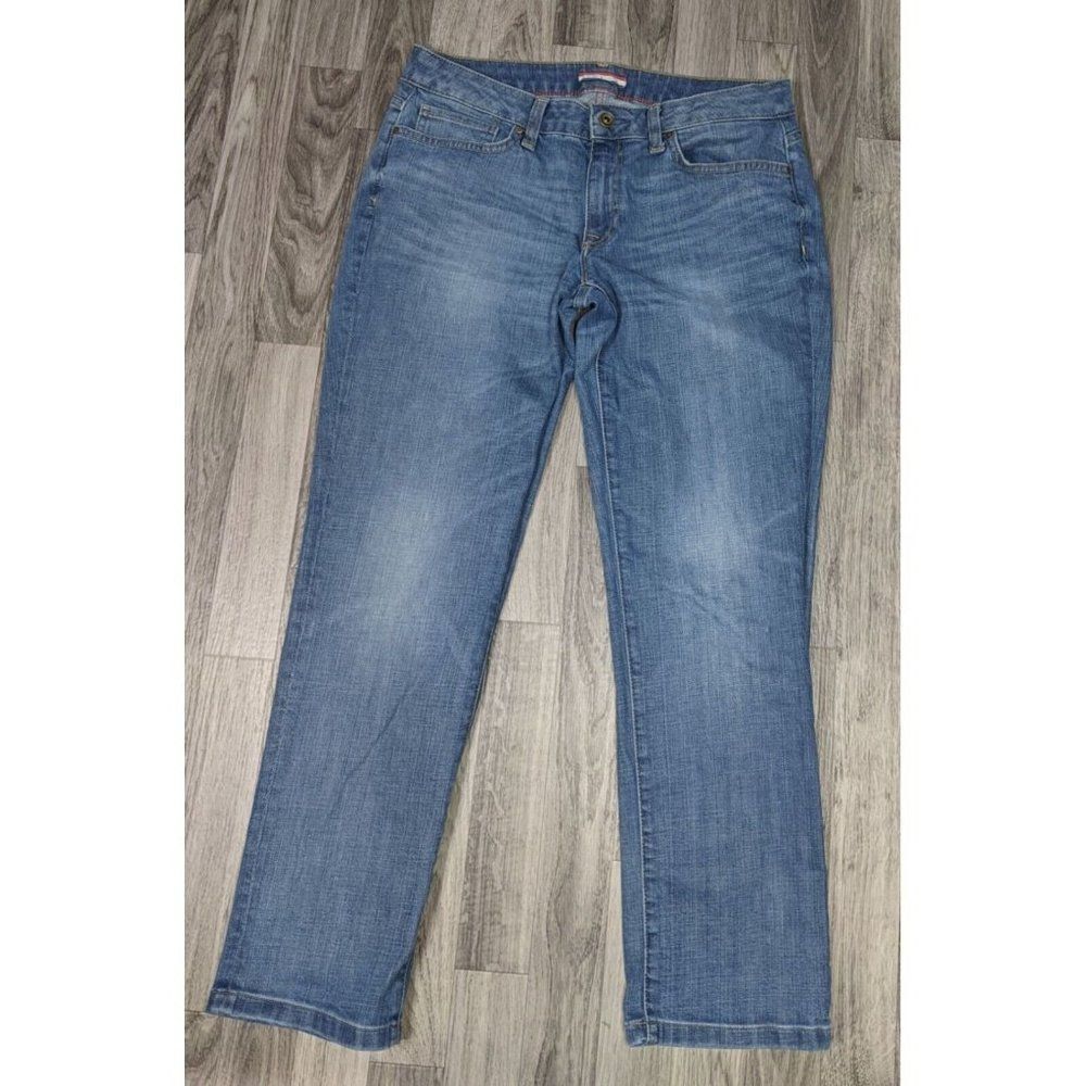 Tommy‎ Hilfiger Womens Size 6 Pockets Whiskered Straight Leg Denim Blue Jeans